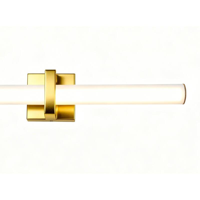 1-Light Satin Brass LED Wall Sconce With A Frosted Opal Glass Shade