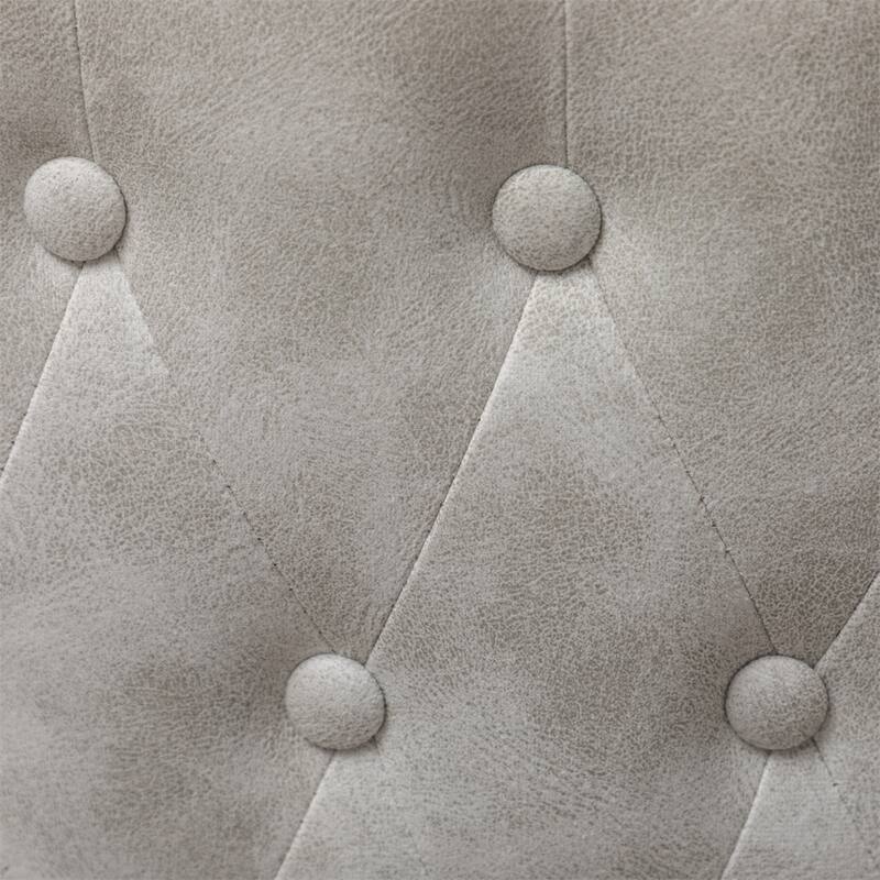 Modern Faux Leather Tufted Nailhead Trim Counter Stool Set of 2