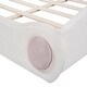 preview thumbnail 27 of 27, Queen Size Cloud-Shaped Headboard Upholstered Platform Bed with Rounded Footboard and Convenient Pocket for Storage, Grey