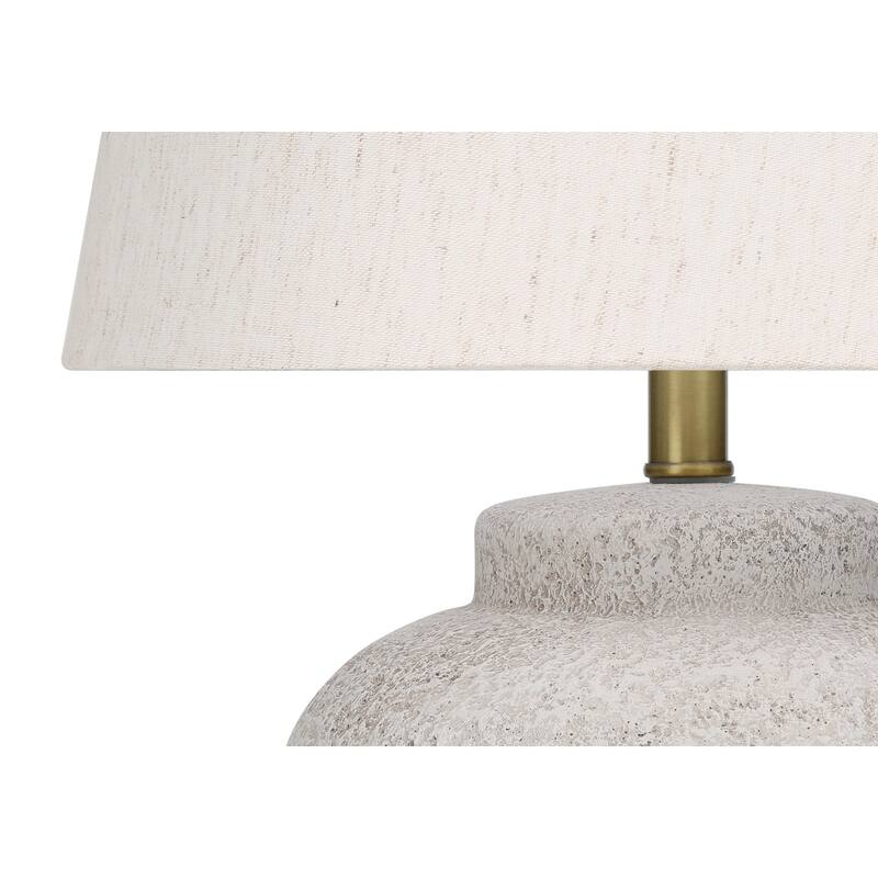 Lighting, 22"h, Table Lamp, Cream Concrete, Ivory / Cream Shade, Modern
