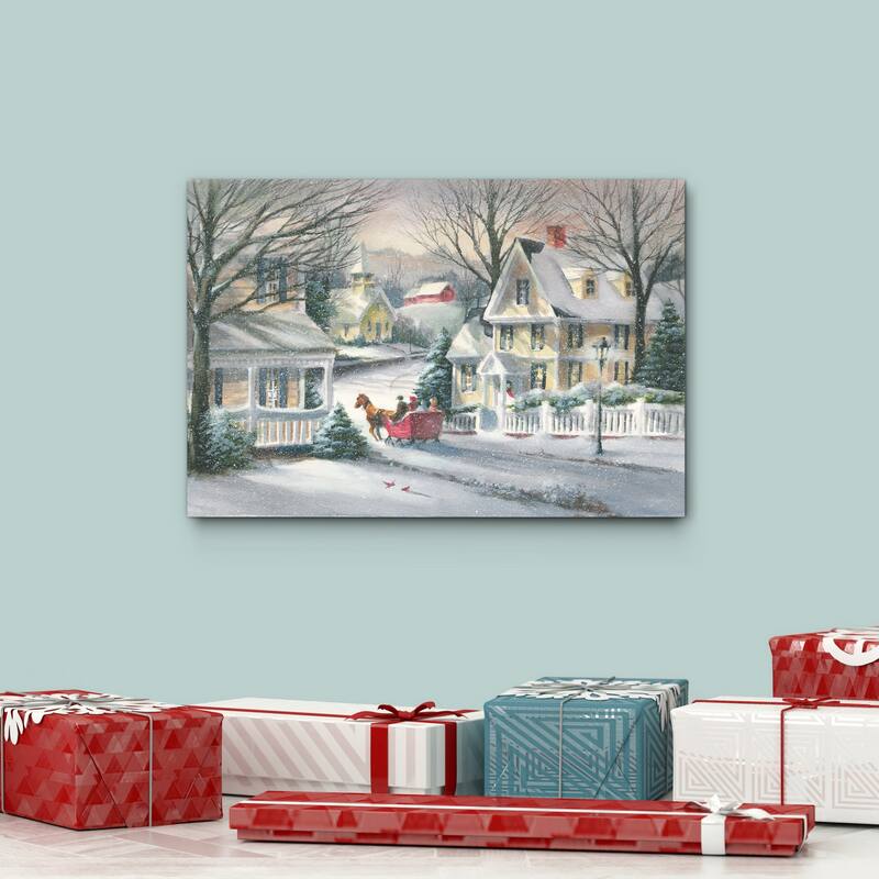 Moonlit Skaters-Premium Gallery Wrapped Canvas - Ready to Hang