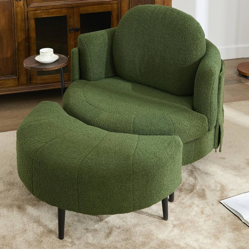 Single Sofa Chair With Footstool