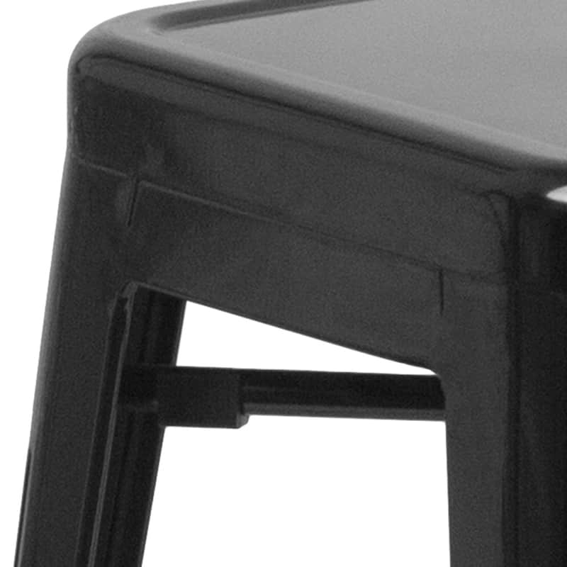4 Pack 30" High Backless Metal Indoor-Outdoor Barstool with Square Seat