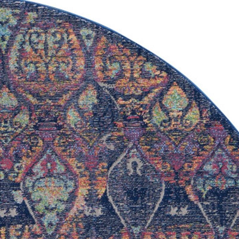 Jurif Power Loomed Distressed Geometric Non Skid Area Rug By HomeRoots - 48' X '48' X '0.5