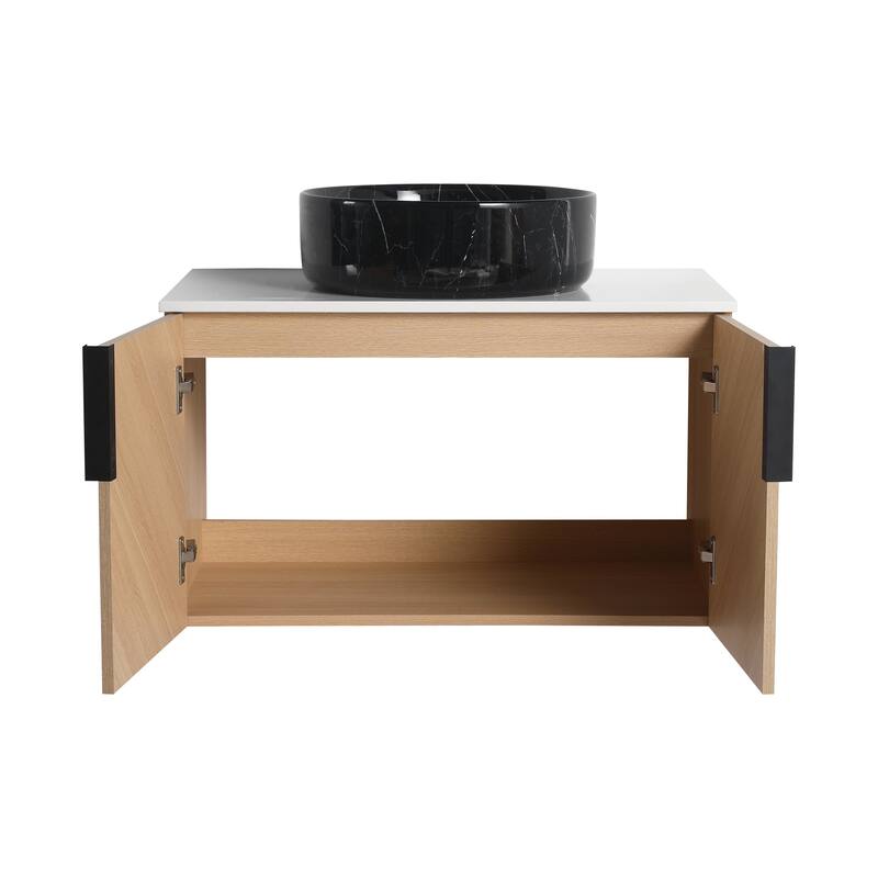 Bathroom Vanity With Sink In 30/36 Inch, Floating Bathroom Vanity With 2 Soft Close Doors