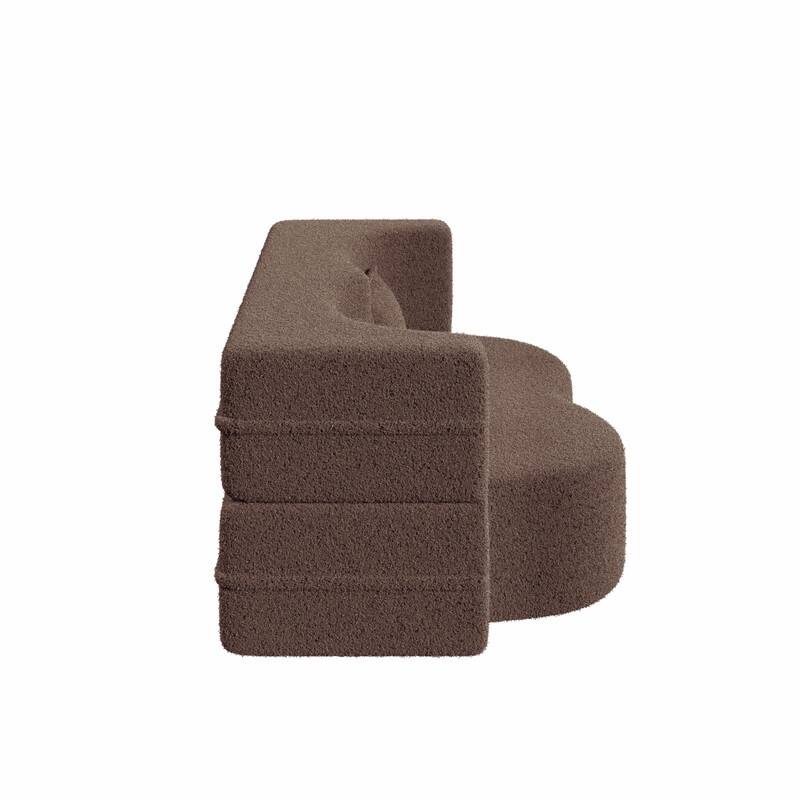 Modern Convertible Floor Sofa Bed - Full Size Foldable Sleeper with Memory Foam, 2 Pillows & No Assembly Needed