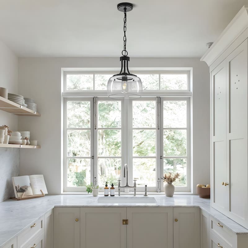 Starsky 1/3-Light Modern Clear Glass Dome Pendant Light