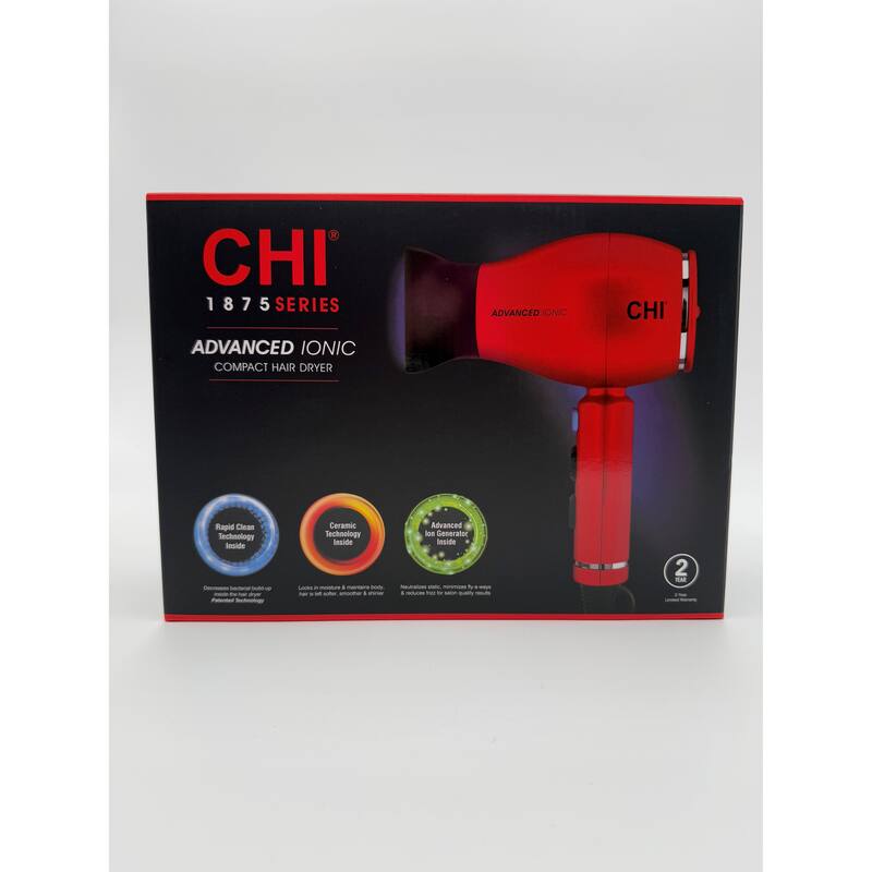 CHI 1875 Series Advanced Ionic Compact Hair Dryer Red