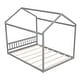 preview thumbnail 9 of 15, Queen Size Bed for Kids Cabin Lodge Toddler Floor Bed House Bed Gray - Queen