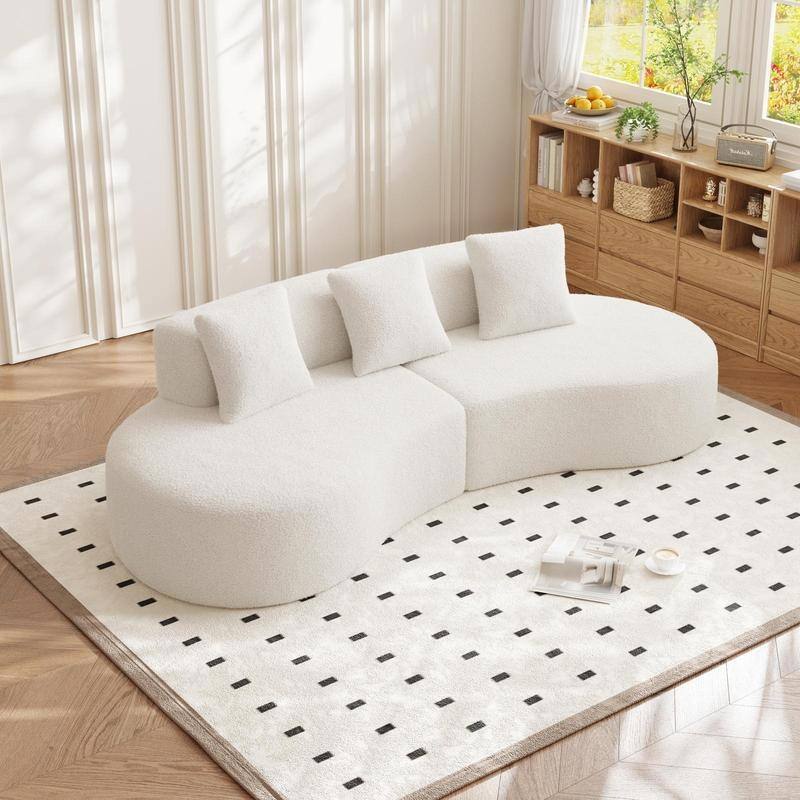 Modern Curved 5-Seater Sectional Sofa, Easy Assembly, Compact Living