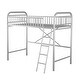 preview thumbnail 8 of 6, Sleek Metal Loft Bed, Twin Size, with Ladder and Guardrail for Modern Living