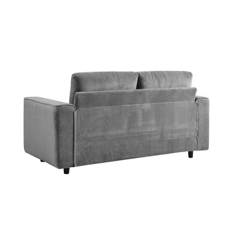 Modern Contemporary Upholstered Corduroy Plush Tufted Loveseat