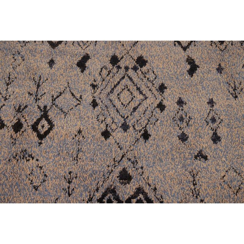 Geometric Moroccan Oriental Area Rug Handmade Wool Carpet - 7'2" x 10'6"