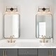 preview thumbnail 5 of 16, Beta Modern 3-Light Globe Glass Bathroom Vanity Lights Black Gold Wall Sconces