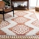 preview thumbnail 44 of 104, SAFAVIEH Moroccan Tassel Shag Iulieana Boho Tribal 2-inch Thick Rug 6'7" x 6'7" Square - Orange/Ivory