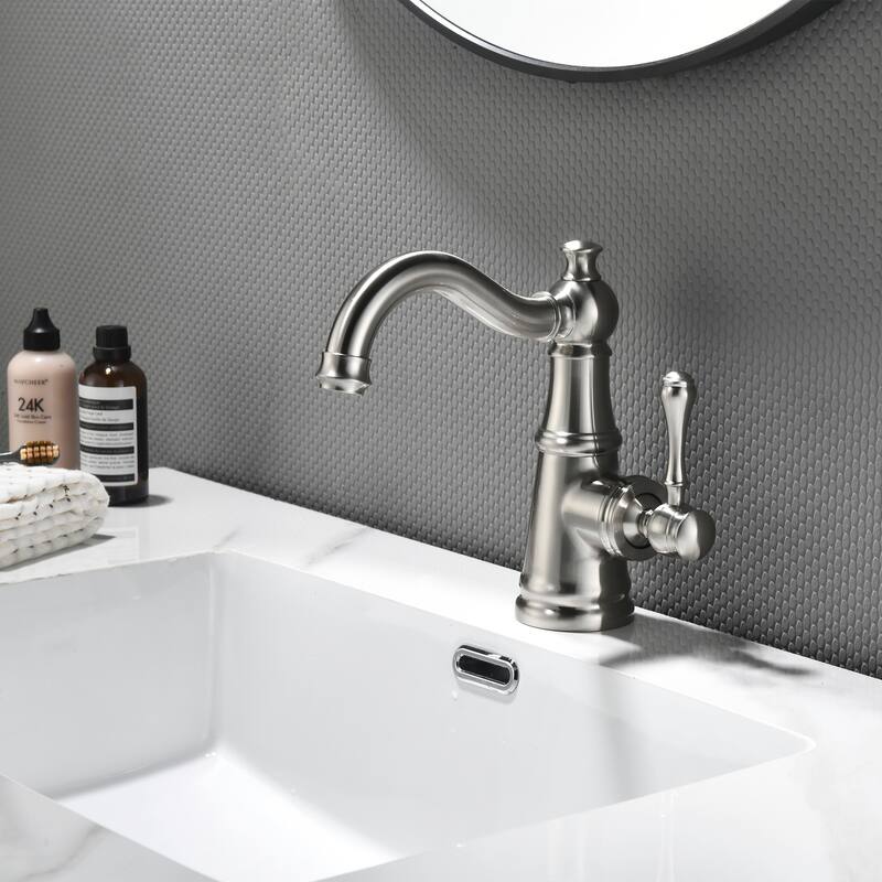 8.1"H Solid Brass Single-handle Bathroom Sink Faucet