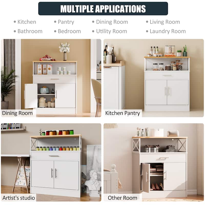 Futzca Sideboard Buffet Cabinet, Kitchen Storage Cabinet