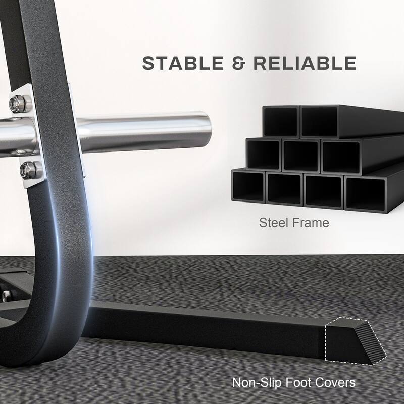 Steel Weight Tree Rack with 6 Plate Posts & 3 Barbell Holders - 29.5" L x 29.5" W x 39.4" H