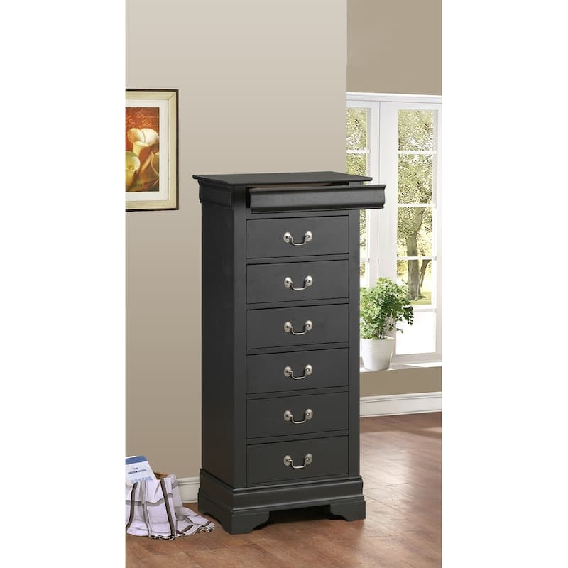 7-Drawer Wooden Bedroom Chest - 51" - Black