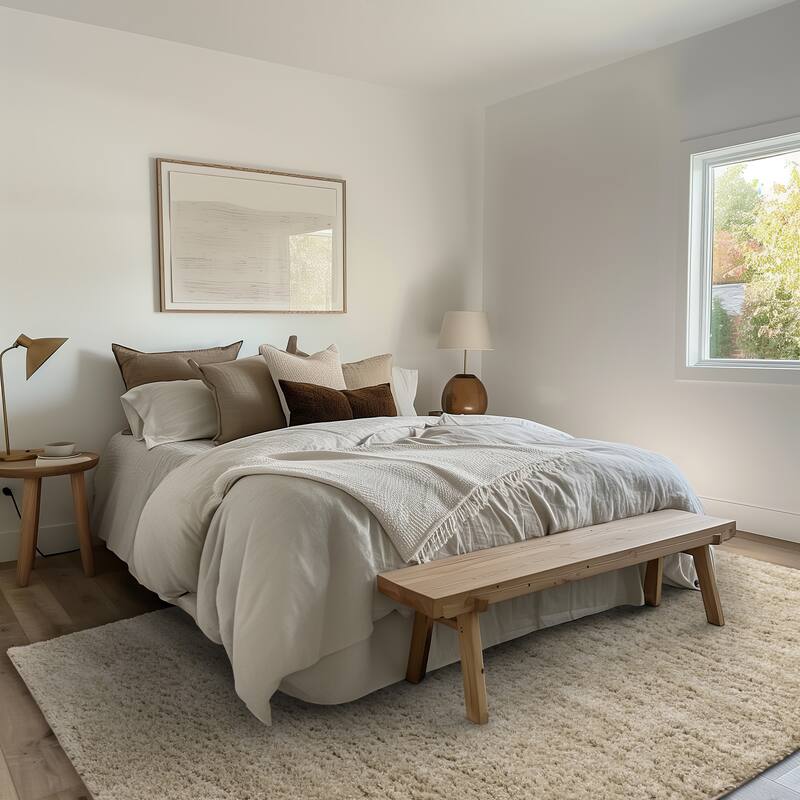 Taylor Collection - Plush Beige Shag Area Rug