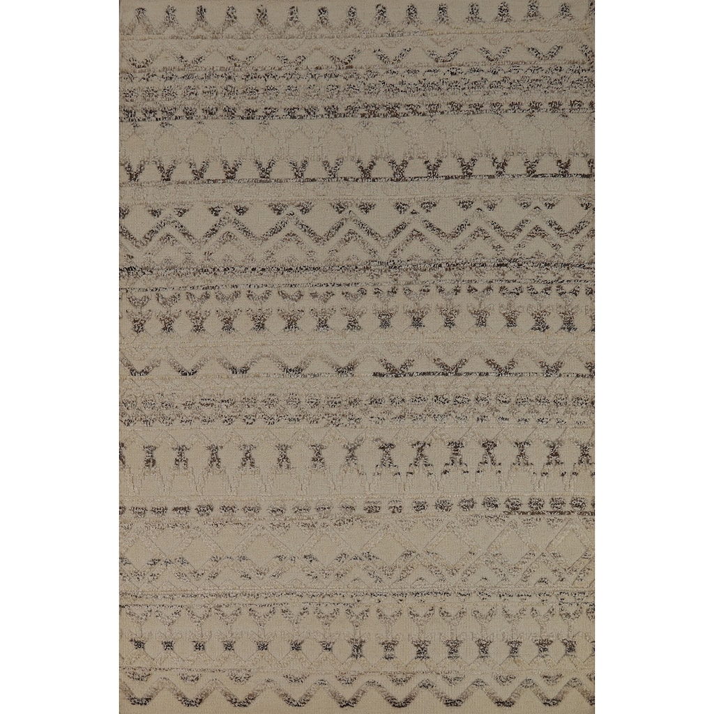 Chevron Style Moroccan Oriental Area Rug Handmade Wool Carpet - 5'1" x 8'2"