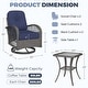 preview thumbnail 3 of 7, EROMMY Outdoor 3 Pieces Swivel Rocker Patio Chair Sets with Glass Table, All-Weather Wicker & Thickened Cushions for Backyard