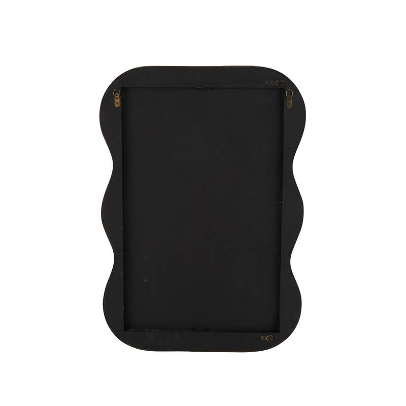 Brown Wood Handmade Ribbed Living Room Console Table with Mirror (Set of 2)