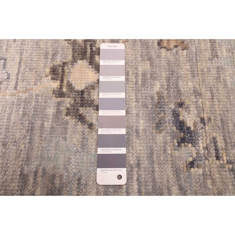 ECARPETGALLERY Hand-knotted Modern Oushak Grey Wool Rug - 9'1 x 12'3