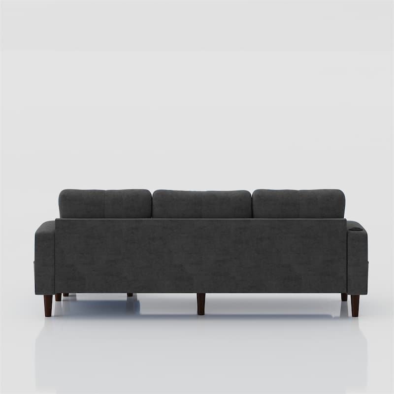 Convertible Combination Sofa L-Shaped Sofa w/Storage Cabinet Footstool