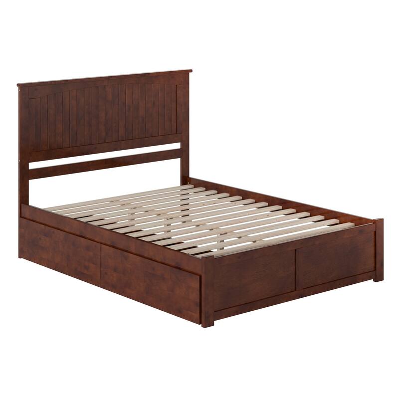 Nantucket Platform Bed with Footboard and Storage Drawers