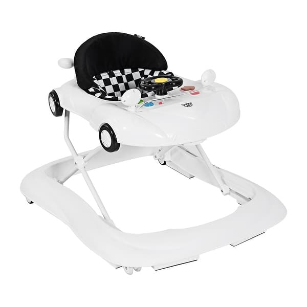 slide 2 of 9, Costway 2-in-1 Foldable Baby Walker w/ Adjustable Heights & Music - See Details White
