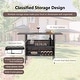 preview thumbnail 6 of 8, Costway Patio Rattan Wicker Bar Height Counter Table Storage Shelf