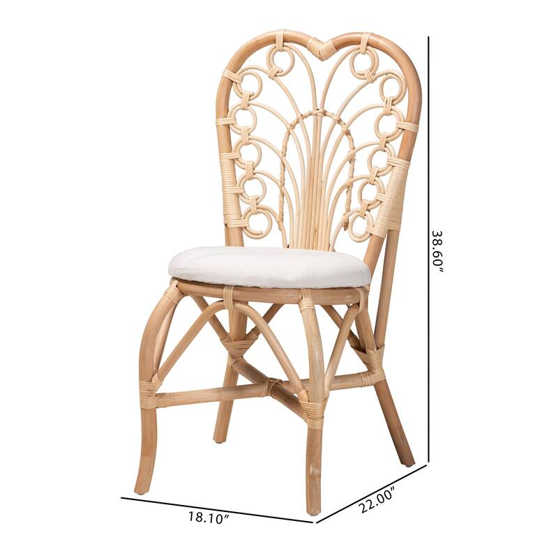 Jerica Modern Bohemian Natural Brown Rattan Dining Chair