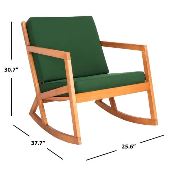 dimension image slide 0 of 3, SAFAVIEH Outdoor Vernon Rocking Chair w/ Cushion