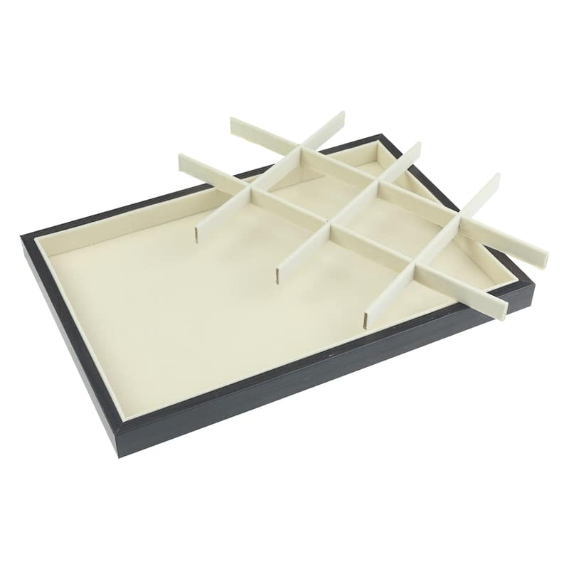 Velvet Jewelry Organizer Trays with Removable Dividers for Drawers, Jewelry Organizer Drawer Inserts Container Display Case