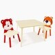preview thumbnail 7 of 7, Kids Table and 2 Chairs Set, 3 Pieces Toddler Table and Chair Set, Wooden Activity Play Table Set