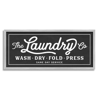 Vintage Laundry Sign Cursive Typography Framed Wall Art - Bed Bath ...