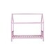 preview thumbnail 11 of 11, Pink Rubber Wood House Bed,Twin Size Kids Bed