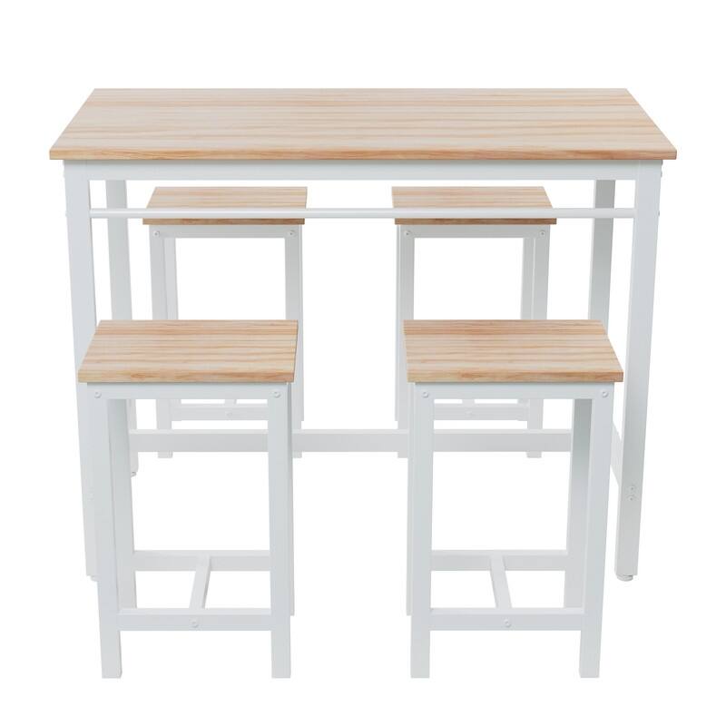 5-piece Kitchen Dining Sets with 4 Bar Stools Bar
