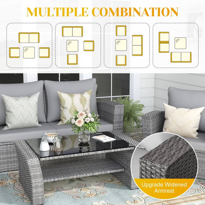 Royalcraft 5 Piece PE Rattan Wicker Outdoor Patio Furniture Set