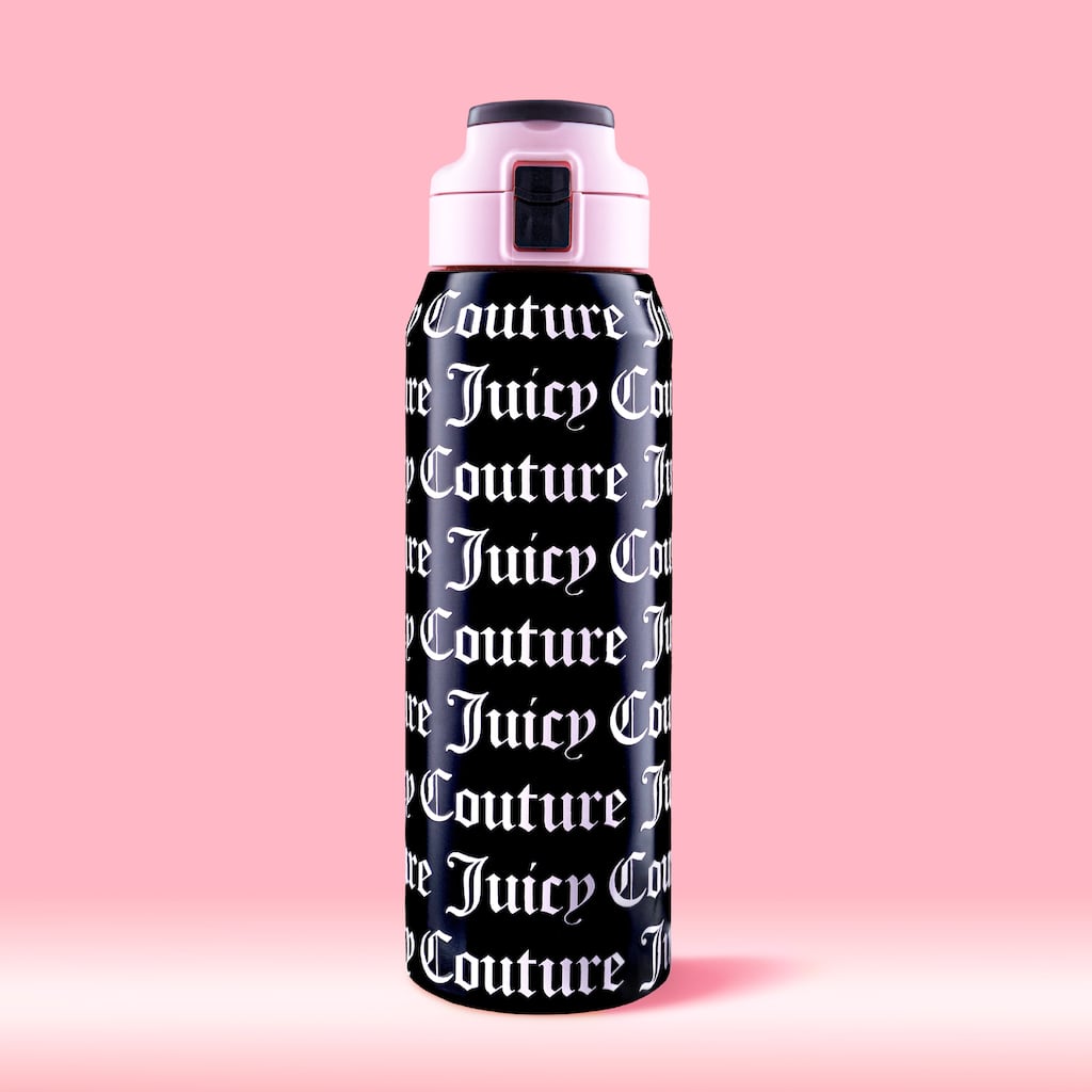 Juicy Couture Glam Getaway Hydration Stainless Steel Tumbler with Flip Top Lid