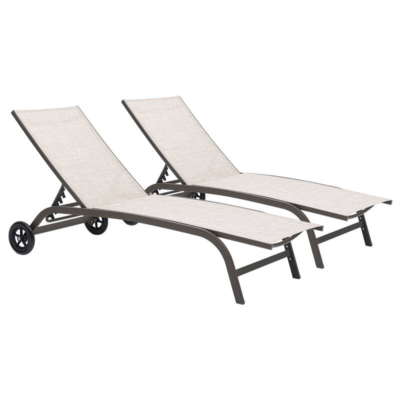VredHom Adjustable Chaise Lounge Chair with Wheels