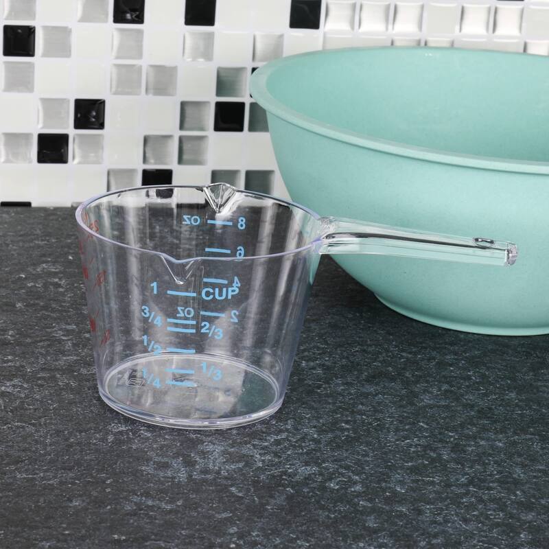 Chef Craft 1 Cup Capacity Clear Plastic Measuring Cup, includes US and Metric Graduations