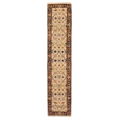 ECARPETGALLERY Hand-knotted Serapi Heritage Ivory Wool Rug - 2'5 x 11'9