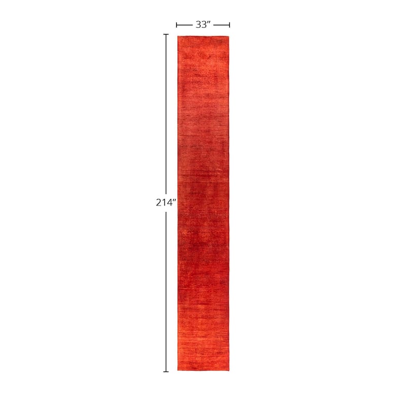 Contemporary Overdyed Wool Hand Knotted Runner - 2' 9" x 17' 10"
