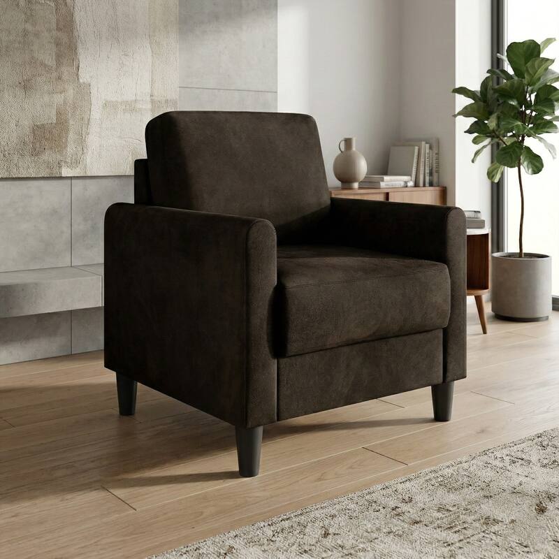 Clayfell Goliad Velvet Armchair with Pocket Spring, Soft Cushions, Clean Lines Design
