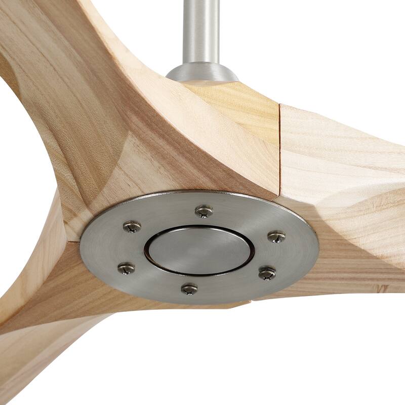 52''/60" Large Ceiling Fan without Lights, Remote Control and Reversible Motor Included, 3 Wood Blades