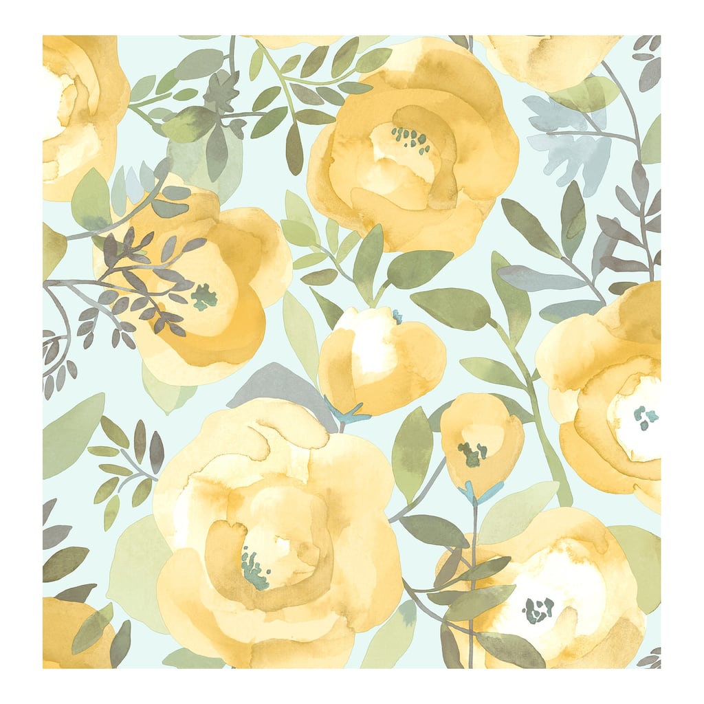Peachy Keen Yellow Peel & Stick Wallpape - 216in x 20.5in x 0.025in