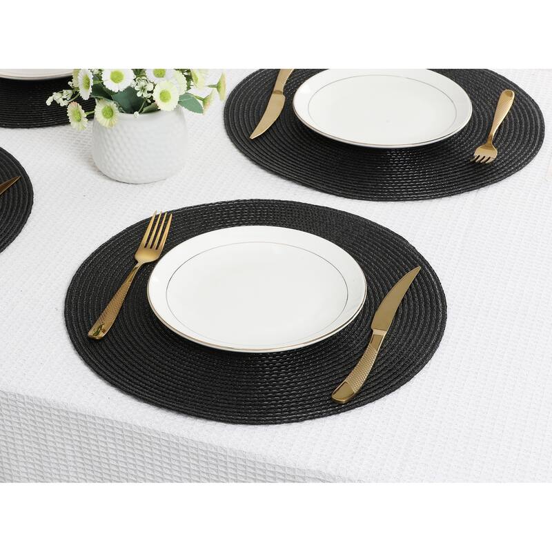 Rustic Placemats Set of 6 Woven Placemats for Dining Table Decor Indoor Outdoor Washable Kitchen Table Mat Wipe Clean 15x15inch