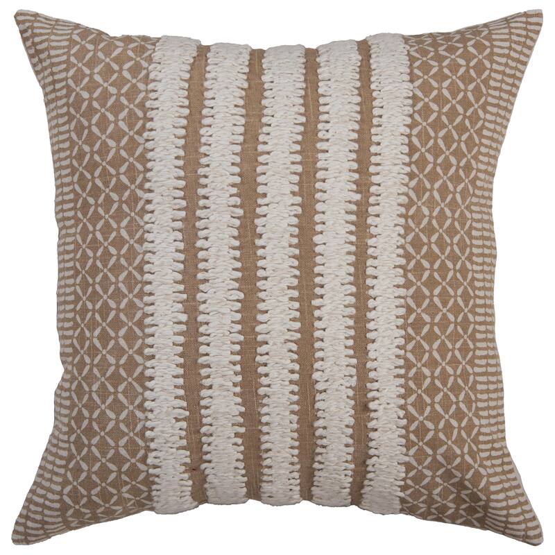 Rizzy Home Textured Stripe Throw Pillow, 20x20 - Cover Only - Natural